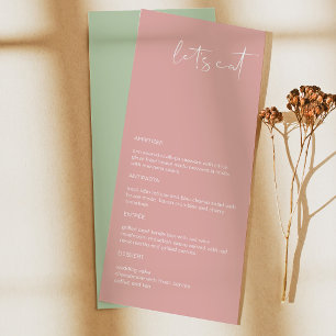 LEAH Vibrant Pastel Pink Frühling essen Speisekart Menükarte