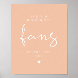 LEAH Vibrant Pastel Please Take a Fan Wedding Sign Poster