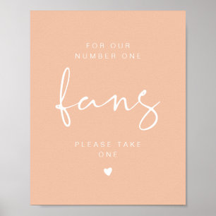 LEAH Vibrant Pastel Please Take a Fan Wedding Sign Poster
