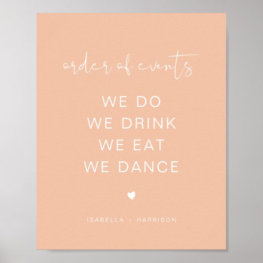 LEAH Vibrant Pastel Wedding Order of Events Poster (Vorne)