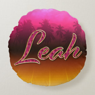 Leah Vorname Name golden pink Kissen