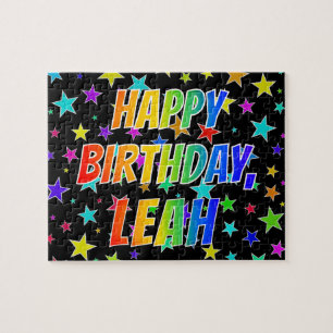 "LEAH" Vorname, Spaß "GLÜCKLICHER BIRTHTAG" Puzzle