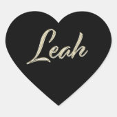 Leah white gold Handwriting Aufkleber Herz (Vorderseite)