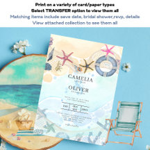 LeahG Beach Hochzeit in Urlaubsort Einladung