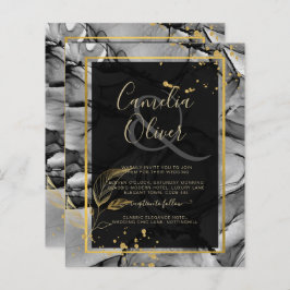 LeahG® Black Gold Alkohol Tinte Wedding INVITE