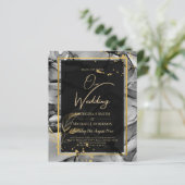 LeahG® Black Gold Alkohol Tinte Wedding INVITE (Stehend Vorderseite)