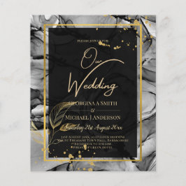LeahG® Black Gold Alkohol Tinte Wedding INVITE