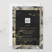 LeahG® Black Gold Alkohol Tinte Wedding INVITE Einladung (Rückseite)