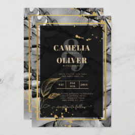 LeahG® Black Gold Alkohol Tinte Wedding INVITE Einladung