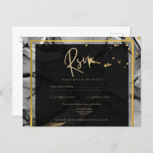 LeahG® Black Gold Alkohol Tinte Wedding INVITE