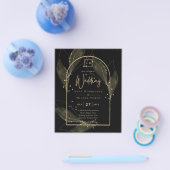 LeahG Black Gold Blätter Moderne HochzeitsinvITE Flyer (Einzeln)