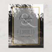 LeahG Black Gold INK Abstrakt Wedding Einladung (Vorderseite)
