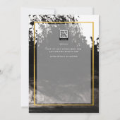 LeahG Black Gold INK Abstrakt Wedding Einladung (Rückseite)
