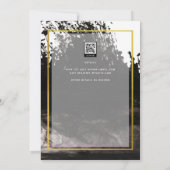 LeahG Black Gold INK Abstrakt Wedding Einladung (Rückseite)