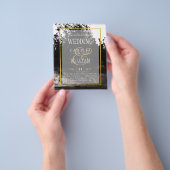 LeahG Black Gold INK Abstrakt Wedding Einladung Flyer (Gruppe)