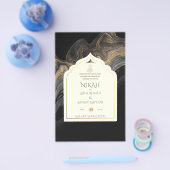 LeahG Black Gold Islamische Hochzeit lädt ein Flyer (Einzeln)