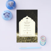 LeahG Black Gold Islamische Hochzeit lädt ein Flyer (Einzeln)