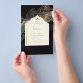 LeahG Black Gold Islamische Hochzeit lädt ein Flyer (Handgriff)