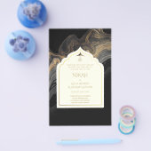 LeahG Black Gold Islamische Hochzeit lädt ein Flyer (Einzeln)