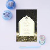LeahG Black Gold Islamische Hochzeit lädt ein Flyer (Einzeln)