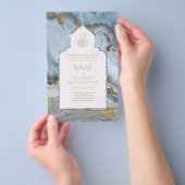 LeahG Blue Islamic Wedding lädt Nikah ein Flyer (Handgriff)