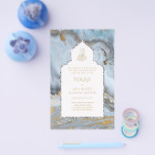 LeahG Blue Islamic Wedding lädt Nikah ein Flyer (Einzeln)