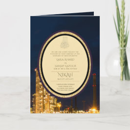 LeahG Blue Islamic Wedding lädt Nikah ein Karte