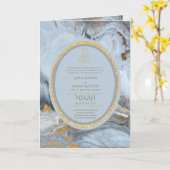 LeahG Blue Islamic Wedding lädt Nikah ein Karte (Gelbe Blume)