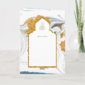 LeahG Blue Islamic Wedding lädt Nikah ein Karte (Rückseite)
