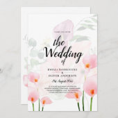 LeahG Blush Pink Calla Lily Wedding Einladung Flor (Vorne/Hinten)