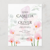 LeahG Blush Pink Calla Lily Wedding Einladung Flor Flyer (Vorne)