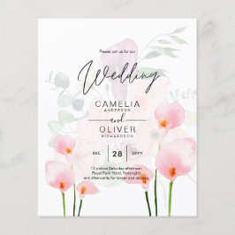 LeahG Blush Pink Calla Lily Wedding Einladung Flor Flyer