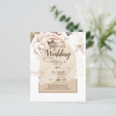 LeahG Blush Pink Champagne Floral Wedding Einladun (Stehend Vorderseite)
