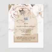 LeahG Blush Pink Champagne Floral Wedding Einladun (Rückseite)