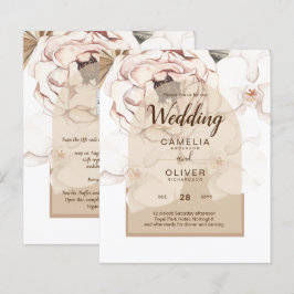 LeahG Blush Pink Champagne Floral Wedding Einladun