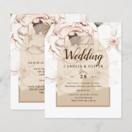 LeahG Blush Pink Champagne Floral Wedding Einladun