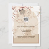 LeahG Blush Pink Champagne Floral Wedding Einladun Einladung (Rückseite)