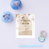 LeahG Blush Pink Champagne Floral Wedding Einladun Flyer (Einzeln)