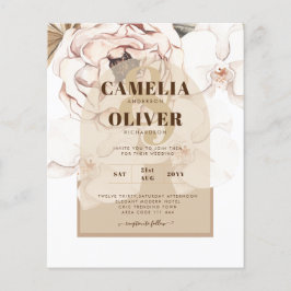 LeahG Blush Pink Champagne Floral Wedding Einladun Flyer