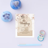 LeahG Blush Pink Champagne Floral Wedding Einladun Flyer (Einzeln)