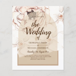 LeahG Blush Pink Champagne Floral Wedding Einladun Flyer