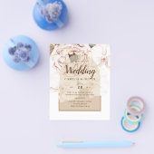 LeahG Blush Pink Champagne Floral Wedding Einladun Flyer (Einzeln)