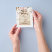 LeahG Blush Pink Champagne Floral Wedding Einladun Flyer (Gruppe)