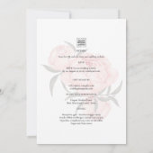 LeahG Blush Pink Floral OVERLAY Text Wedding Einladung (Rückseite)