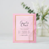 LeahG Blush Pink Gold INK Ombre Wedding INVITE (Stehend Vorderseite)