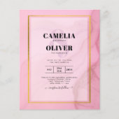 LeahG Blush Pink Gold INK Ombre Wedding INVITE (Vorderseite)
