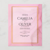 LeahG Blush Pink Gold INK Ombre Wedding INVITE (Vorderseite)