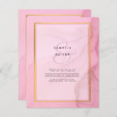 LeahG Blush Pink Gold INK Ombre Wedding INVITE (Vorne/Hinten)