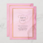 LeahG Blush Pink Gold INK Ombre Wedding INVITE (Vorne/Hinten)