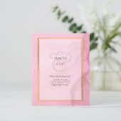 LeahG Blush Pink Gold INK Ombre Wedding INVITE (Stehend Vorderseite)